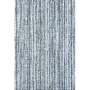 HomeRoots 5' X 8' Blue And Ivory Striped Area Rug - Washable, UV Protected, Stain-Resistant, Durable Design 663806