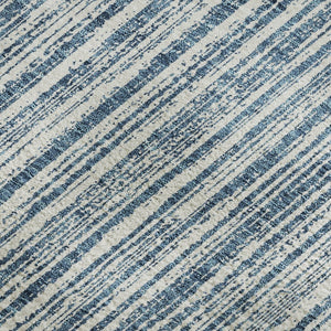 HomeRoots 5' X 8' Blue And Ivory Striped Area Rug - Washable, UV Protected, Stain-Resistant, Durable Design 663806