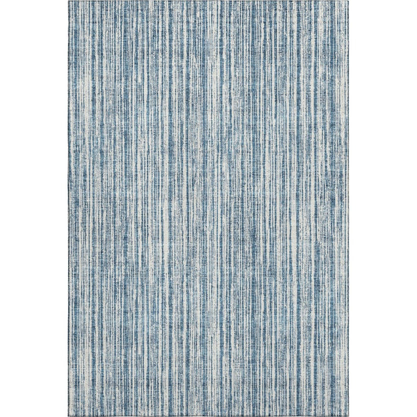 HomeRoots 10' Blue and Ivory Striped Washable Area Rug - UV Protected, Durable, Perfect for Homes with Kids & Pets 663810