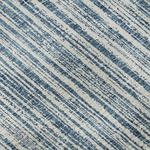 HomeRoots 10' Blue and Ivory Striped Washable Area Rug - UV Protected, Durable, Perfect for Homes with Kids & Pets 663810