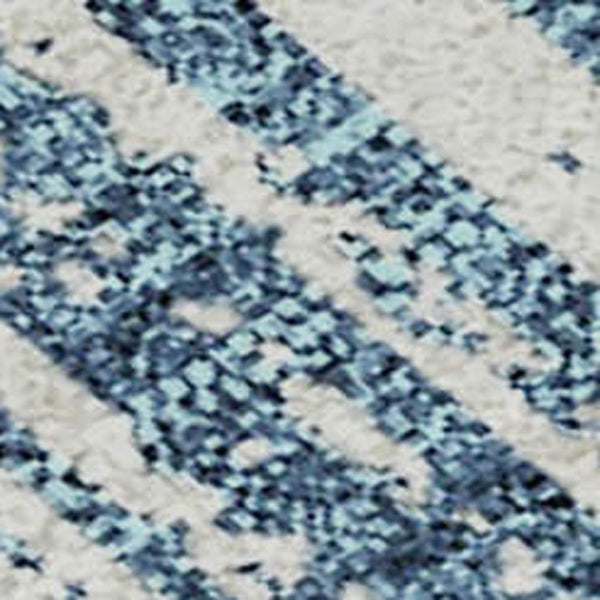 HomeRoots 10' Blue and Ivory Striped Washable Area Rug - UV Protected, Durable, Perfect for Homes with Kids & Pets 663810