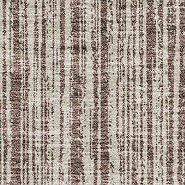 HomeRoots 8' X 10' Striped Brown and Ivory Washable Area Rug with UV Protection for High Traffic Homes 663814