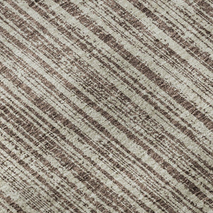 HomeRoots 10' X 14' Striped Washable Area Rug – Durable Brown & Ivory Design with UV Protection for Homes 663816