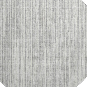 HomeRoots 8' Gray and Silver Striped Washable Round Rug - Stylish, UV Protected, Durable for Indoor & Outdoor Use 663819