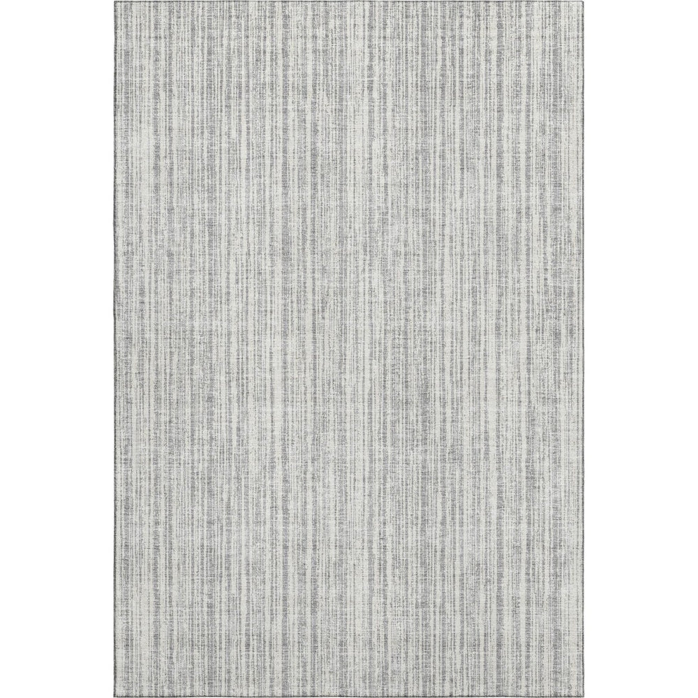 HomeRoots 8' X 10' Gray and Silver Striped Washable Area Rug - Durable, Stain Resistant, UV Protected Elegance 663820