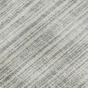 HomeRoots 8' X 10' Gray and Silver Striped Washable Area Rug - Durable, Stain Resistant, UV Protected Elegance 663820