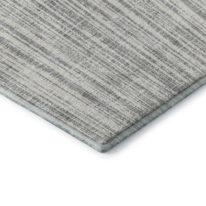 HomeRoots 10' Gray & Silver Striped Washable Area Rug - UV Protected, Durable, Stylish for Any Space 663822