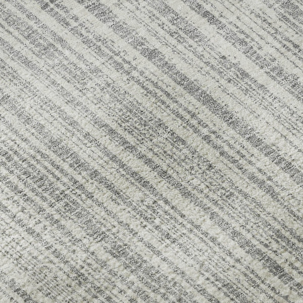 HomeRoots 10' Gray & Silver Striped Washable Area Rug - UV Protected, Durable, Stylish for Any Space 663822