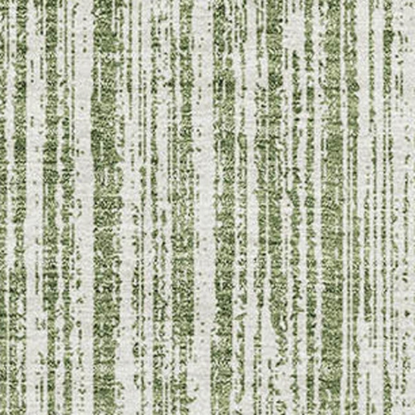 HomeRoots 5' X 8' Green and Ivory Striped Area Rug - Washable, UV-Protected, Durable for High-Traffic Areas 663824