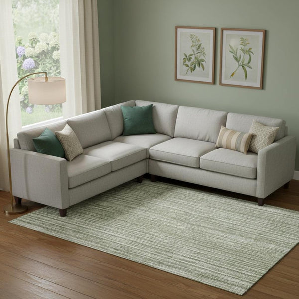 HomeRoots 8' X 10' Green and Ivory Striped Washable Area Rug - UV Protected, Durable, Stylish for Home & Patio 663826