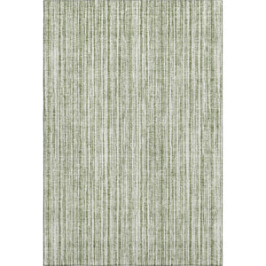 HomeRoots 9' X 12' Green And Ivory Striped Area Rug - Durable, Washable, UV-Protected for Timeless Elegance 663827