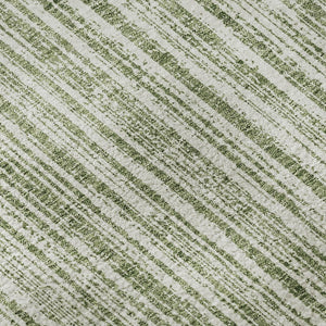 HomeRoots 9' X 12' Green And Ivory Striped Area Rug - Durable, Washable, UV-Protected for Timeless Elegance 663827