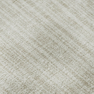 HomeRoots 8' Ivory and Beige Striped Washable Round Rug with UV Protection - Perfect for High-Traffic Areas! 663831