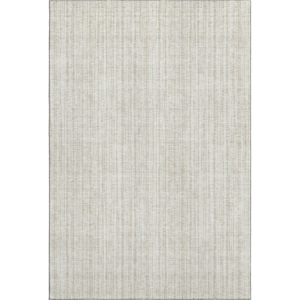 HomeRoots 9' X 12' Ivory Striped Area Rug - Washable, UV Protected, Stain-Resistant for Busy Homes & Elegance 663833