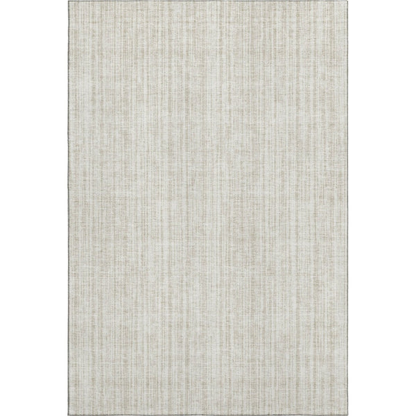HomeRoots 10' Ivory & Beige Striped Washable Area Rug - Durable, UV Protected, Perfect for Indoor & Outdoor Spaces! 663834