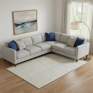 HomeRoots 10' Ivory & Beige Striped Washable Area Rug - Durable, UV Protected, Perfect for Indoor & Outdoor Spaces! 663834