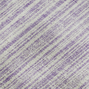 HomeRoots 5' X 8' Stylish Lavender and Ivory Striped Washable Area Rug with UV Protection for Easy Care 663836