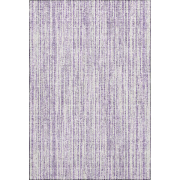 HomeRoots 9' X 12' Stylish Lavender & Ivory Striped Area Rug – Washable, UV Protected, Perfect for High-Traffic Spaces! 663839