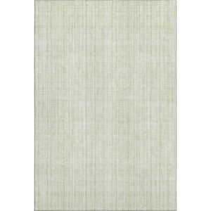 HomeRoots 9' X 12' Mint Green and Ivory Striped Washable Area Rug with UV Protection for High-Traffic Homes 663845