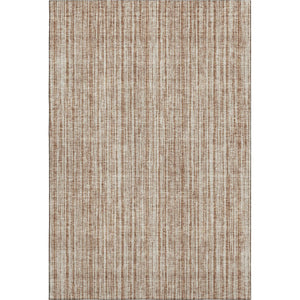 HomeRoots 9' X 12' Stylish Rust and Beige Striped Area Rug - Washable, UV Protected, Perfect for Any Room! 663851