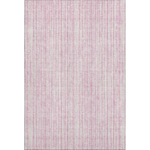 HomeRoots 10' X 14' Pink and Ivory Striped Area Rug - Washable, UV Protected, Soft, Stylish for Every Home 663858