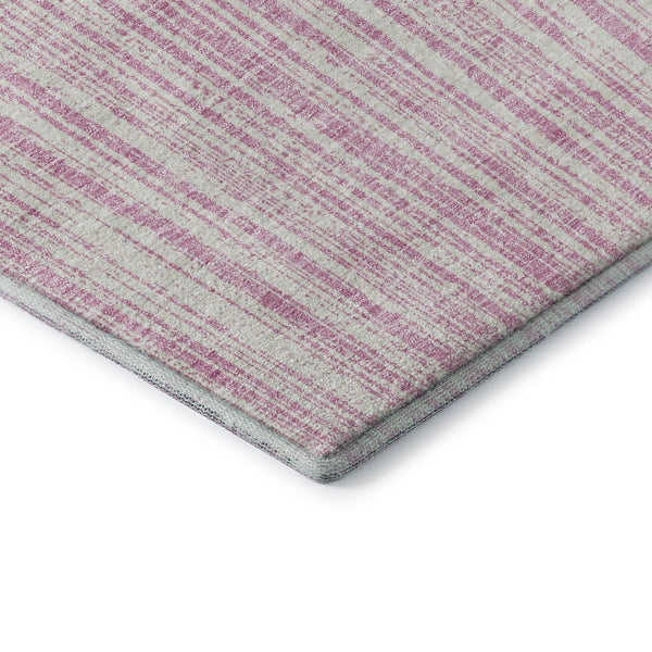 HomeRoots 10' X 14' Pink and Ivory Striped Area Rug - Washable, UV Protected, Soft, Stylish for Every Home 663858