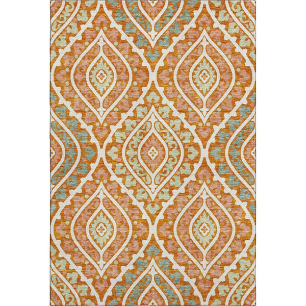 HomeRoots 9' X 12' Colorful Diamond Pattern Area Rug - Durable, Washable, UV-Protected for High Traffic Homes 663911