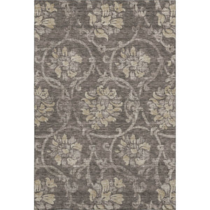 HomeRoots 5' X 8' Floral Area Rug in Brown, Beige & Taupe - Washable, UV Protected, Stain Resistant Elegance 663956