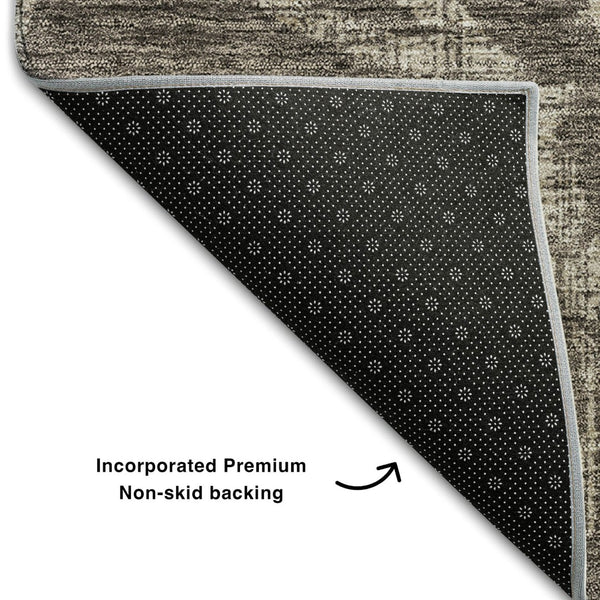 HomeRoots 5' X 8' Floral Area Rug in Brown, Beige & Taupe - Washable, UV Protected, Stain Resistant Elegance 663956