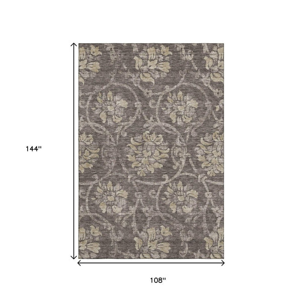 HomeRoots 9' X 12' Floral Area Rug with UV Protection - Durable, Stain-Resistant, Stylish for Busy Homes 663959