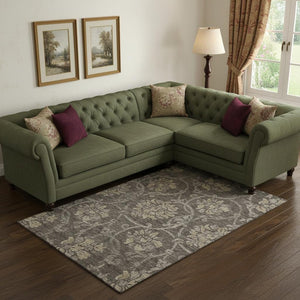 HomeRoots 9' X 12' Floral Area Rug with UV Protection - Durable, Stain-Resistant, Stylish for Busy Homes 663959