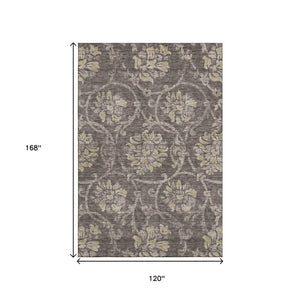 HomeRoots 10' X 14' Floral Area Rug - Washable, UV-Protected, Stain-Resistant Design for Family Living Spaces 663960