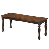 English Elm Ravinna Brown Dining Bench With Turned Legs