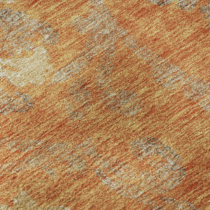 HomeRoots 8' X 10' Floral Area Rug in Orange, Gray & Beige - Washable, UV-Protected, Durable for Homes 663988