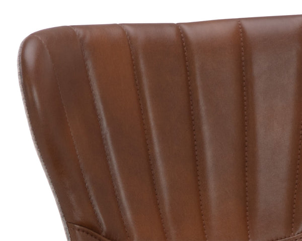 Sunpan ARABELLA Chic Compact Barstool - Bravo Cognac & November Grey, Modern Design for Stylish Spaces 109539