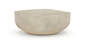 Meridian Furniture Sonara Round Concrete Coffee Table Art Deco Ribbed Outdoor Indoor Sand Finish 663Sand-CT