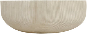 Meridian Furniture Sonara Round Concrete Coffee Table Art Deco Ribbed Outdoor Indoor Sand Finish 663Sand-CT