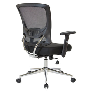 OSP Home Furnishings Mesh Task Chair with Lumbar Support Breathable Seat and Ergonomic Arms for Home Office EM91027C-3