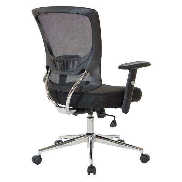 OSP Home Furnishings Mesh Task Chair with Lumbar Support Breathable Seat and Ergonomic Arms for Home Office EM91027C-3