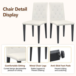 English Elm Table And Chair Set - Modern White Grain Dining Table With Built-In Storage & 8 Ergonomic Pu Chairs W1151S04271-GIGA