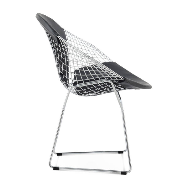 English Elm Diamond Chair Chrome Frame - Handwired Steel Diamond Design, PU Seat, 28x22x27, Chrome Finish B353P375976