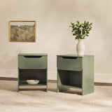 Simple Modern 1-Drawer Nightstand - Set of 2 Green DOMB4CGRC-2PK Walker Edison