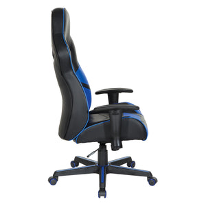 OSP Home Furnishings Vapor Gaming Chair Blue/Black