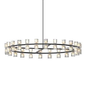 English Elm 48 Luxury Crystal Chandelier 50x50 Modern Black Ceiling Light G4 LED Warm White 144W Equivalent W2312P368694