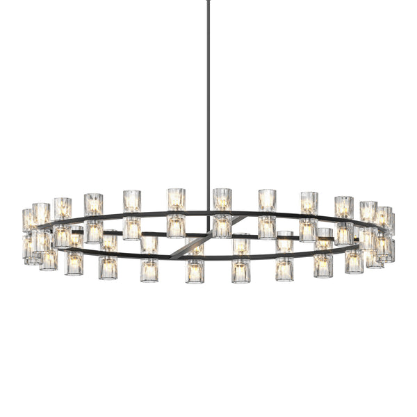 English Elm 48 Luxury Crystal Chandelier 50x50 Modern Black Ceiling Light G4 LED Warm White 144W Equivalent W2312P368694