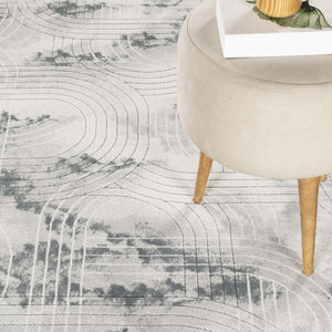 English Elm Geometrix Gray Area Rug 7'10" X 10'6" - Soft, Durable, Kid & Pet-Friendly, Modern Geometric Design B186P316813