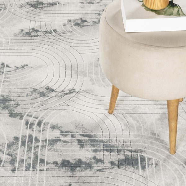 English Elm Geometrix Gray Area Rug 7'10" X 10'6" - Soft, Durable, Kid & Pet-Friendly, Modern Geometric Design B186P316813