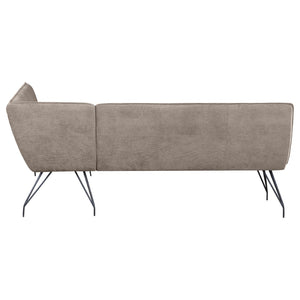 English Elm Ledger Upholstered L-shaped Bench Tufted Fabric Corner Dining Nook Seating Taupe B062P441113