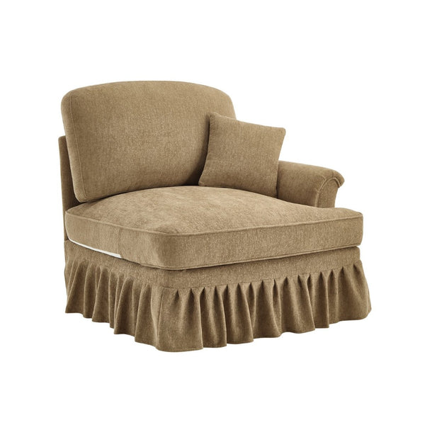 English Elm Sofa Rsf Sectional Chenille Upholstery with Spindle Legs and Detachable Ruffle Skirt W3041P332575