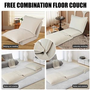English Elm Convertible Floor Chair: Versatile Sofabed With Adjustable Backrest, Pillows & Durable Design W3422P361125